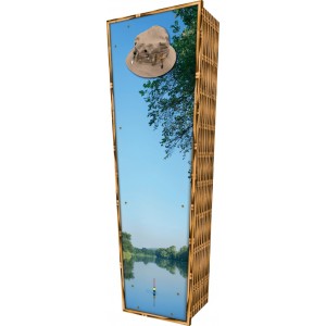 Gone Fishing - Personalised Picture Coffin with Customised Design.